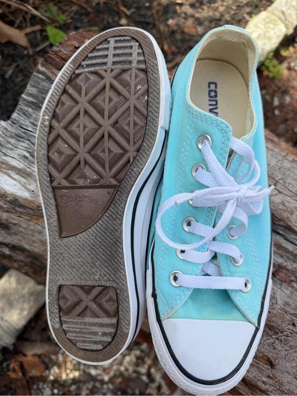 Converse Canvas Lace-Up Sneakers in Aqua Mint - Picture 2 of 3